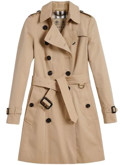 Burberry The Chelsea - Mid-length Trench Coat In Neutrals