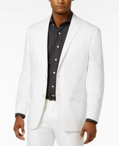 Sean John Men's Classic-fit White Linen Suit Jacket
