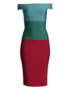 herve leger colorblock dress