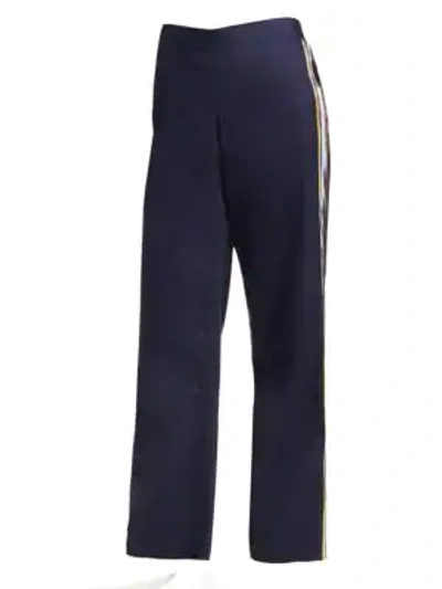 Rosie Assoulin Side-striped Pajama Pants In Dark Navy