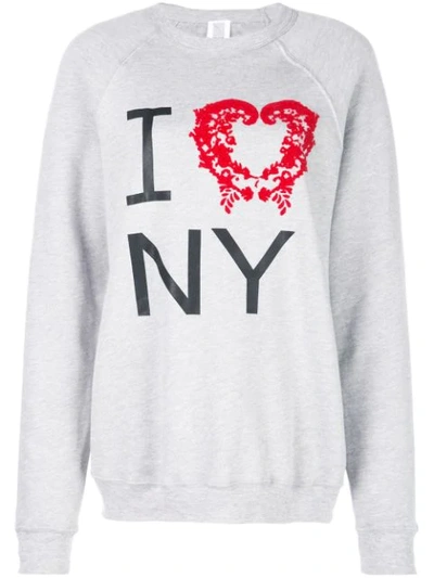 Rosie Assoulin Flock I Love Ny Oversized Sweatshirt In Grey