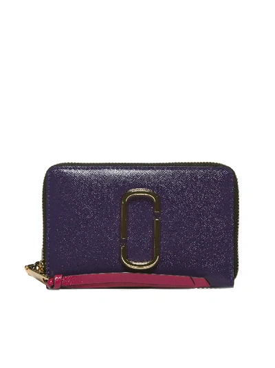 Marc Jacobs Snapshot Compact Zip Around Wallet In Viola Arancio
