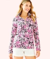 Lilly Pulitzer Women's Upf 50+ Skipper Popover In Blue Size Large, Lilly Loves Texas -  In Blue