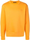 Acne Studios Face Cotton-jersey Sweatshirt In Orange