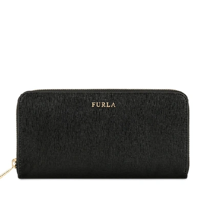 Furla Babylon Zip Around Portemonnaie Onyx In Black