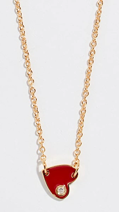 Jennifer Zeuner Jewelry Mia 14k Goldplated Sterling Silver & Diamond Heart Mini Necklace In Yellow Gold