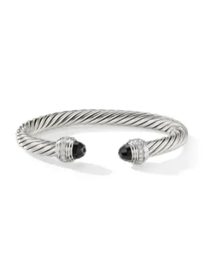 David Yurman Women's Cable Classics Sterling Silver, Diamond & Gemstone Cable Bracelet In Black Onyx