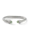 David Yurman Cable Classics Sterling Silver, Diamond & Gemstone Cable Bracelet In Prasiolite