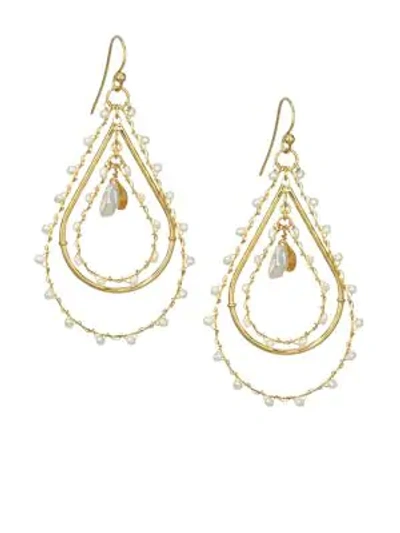 Gas Bijoux Pearl Teardrop Earrings In Gold