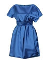 Io Couture Short Dress In Bright Blue
