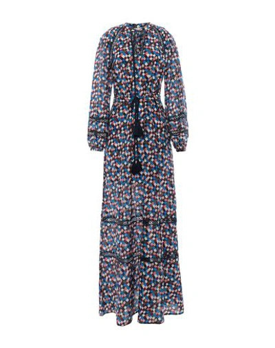 Tory Burch Long Dresses In Bright Blue