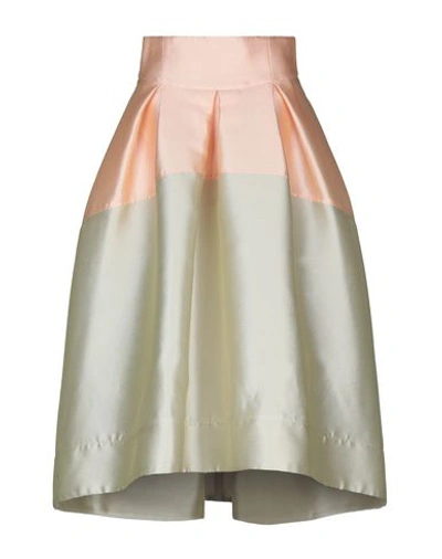 Io Couture Midi Skirts In Salmon Pink