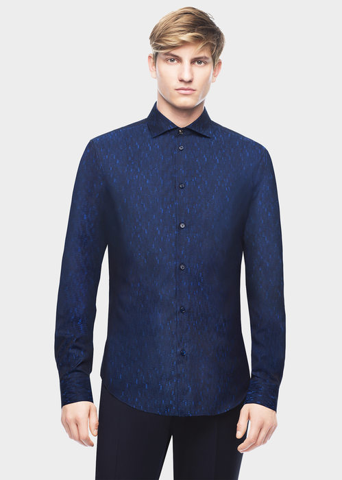 Versace Medusa Cotton Shirt In Blue | ModeSens