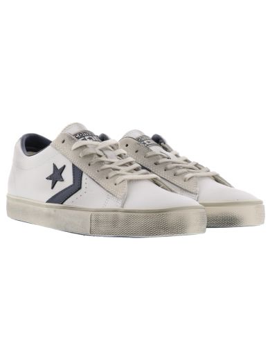 Converse Pro Leather Sneakers In White Navy | ModeSens