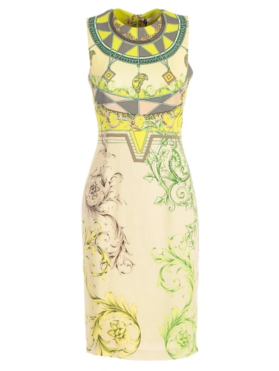Versace Printed Dress In Glime St