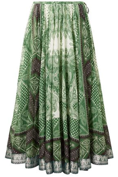Etro Printed Cotton And Silk-blend Midi Skirt