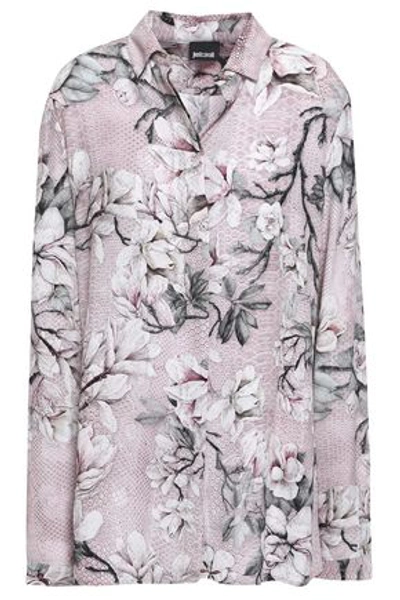 Just Cavalli Woman Floral-print Woven Shirt Lilac