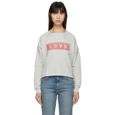 Amo Grey Love Cut-off Sweatshirt In 052 H Grey