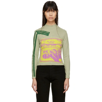 Eckhaus Latta Ssense Exclusive Grey Keep That Date Lapped Turtleneck In Dust Grey