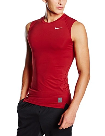 Nike Pro Compression Men's Sleeveless Shirt In Gym Red/team Red/white |  ModeSens