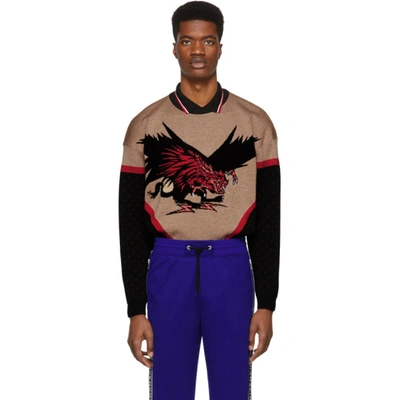 Givenchy Contrast Knit Sweater In Black