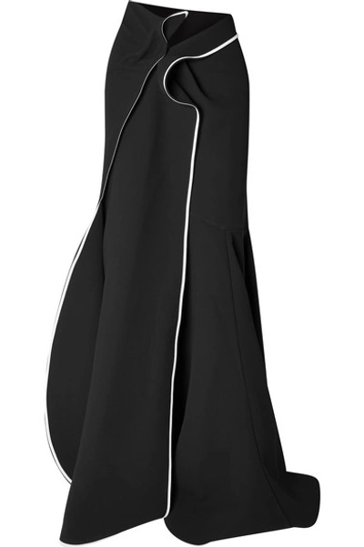 Maticevski Aficionado Asymmetric Cady Maxi Skirt In Black