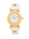 Versace Analog Stainless Steel & Leather-strap Watch In Rose Gold