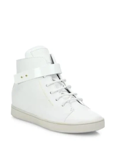 Giuseppe Zanotti Birel Leather High-top Sneakers In Bianco