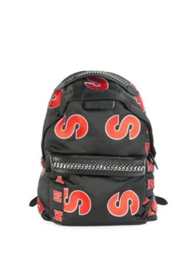Stella Mccartney Big S Logo Backpack In Red Black