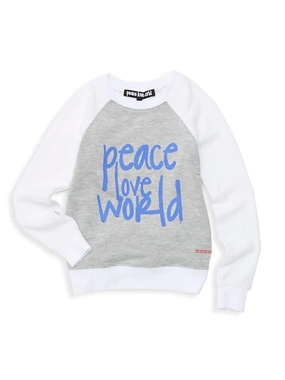 Peace Love World Little Girl's Logo Sweatshirt