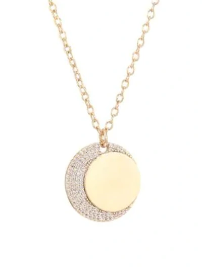 Jules Smith 14k Goldplated Moon Crystal Coin Necklace