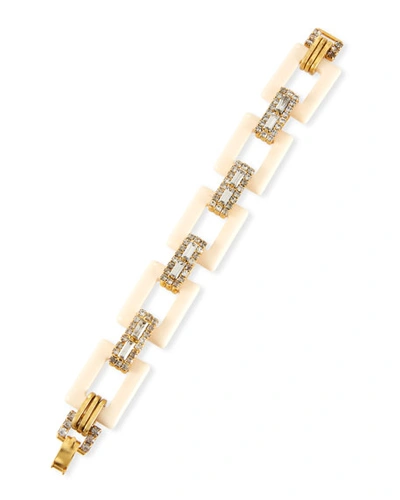Elizabeth Cole Willow Mixed-link Bracelet In Off White