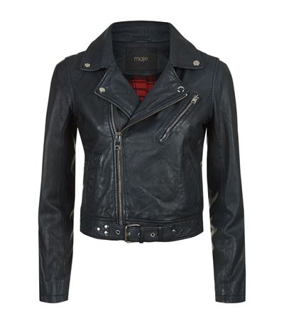 Maje Bostep Leather Biker Jacket | ModeSens