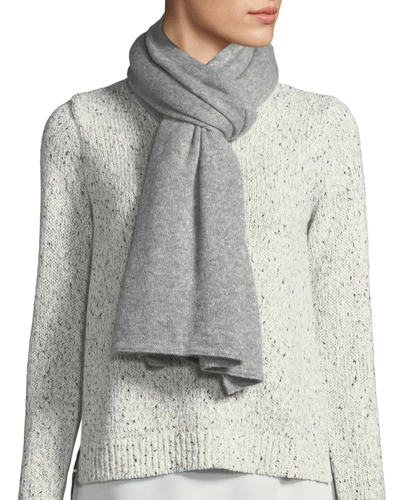 Il Borgo Heavyweight Metallic Cashmere/silk Scarf In Gray/silver