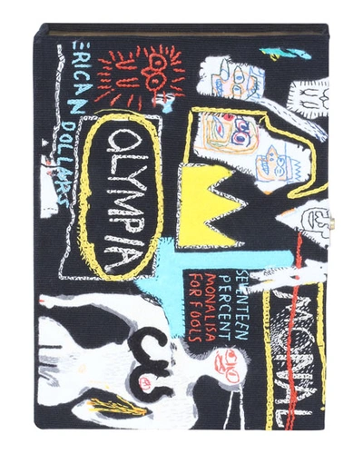 Olympia Le-tan Basquiat Crown Hotel Artwork Book Clutch Bag In Black