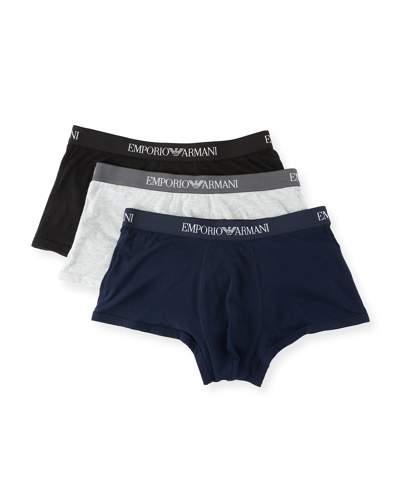 Emporio Armani Men's 3-pack Trunk Boxer Briefs In Multi