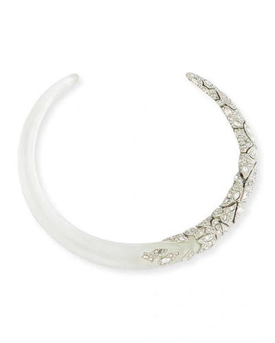 Alexis Bittar Crystal Encrusted Mosaic Lace Hinge Collar Necklace