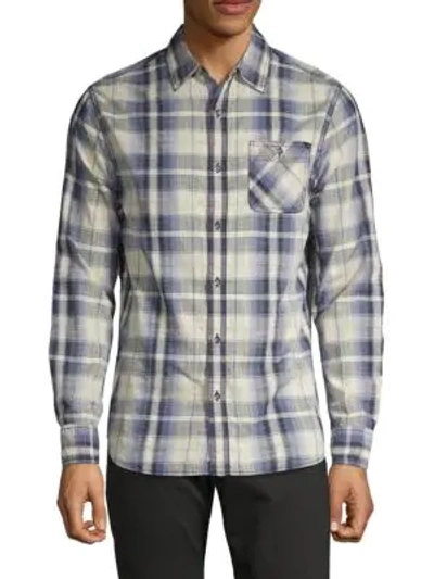 Flag & Anthem Tateville Plaid Shirt In Teal Combo