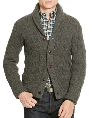 Polo Ralph Lauren Merino Wool Shawl Collar Cardigan Sweater In Grey ...