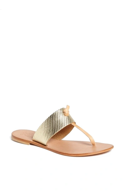 Joie Nice T-strap Thong Flat Sandal, Platinum