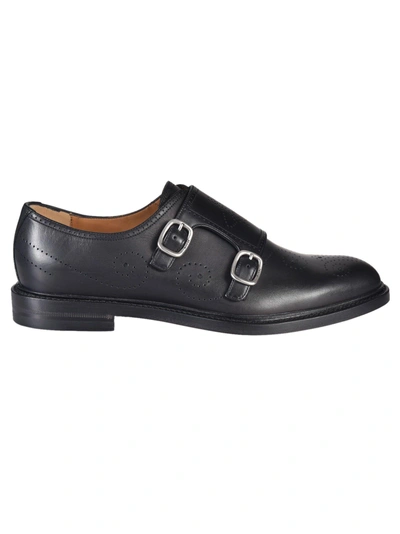 Gucci Bee Brogue Monk Shoes In Black | ModeSens