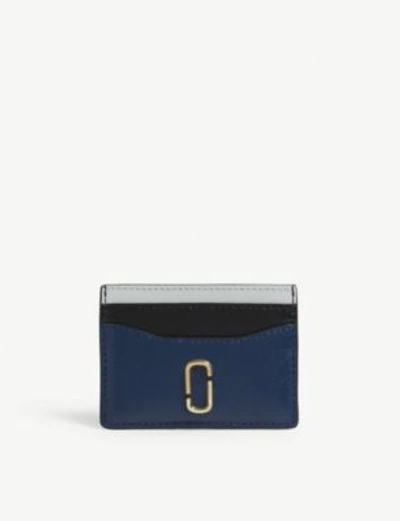 Marc Jacobs Leather Cardholder In Blue Sea Multi