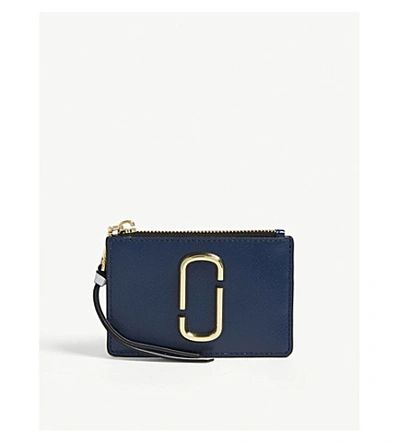 Marc Jacobs Womens Dark Blue Leather Wallet In Blue Sea Multi