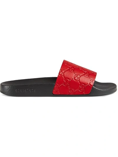 Gucci Red Pursuit Trek Sandals