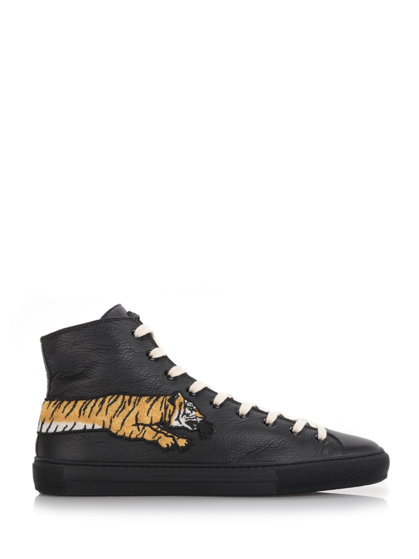 gucci leather high top with tiger