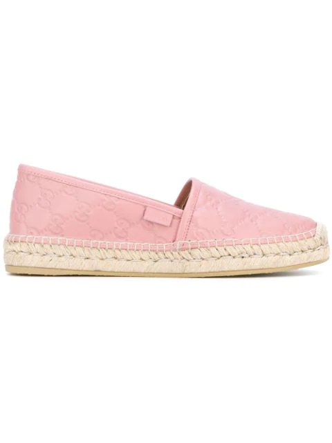 Gucci Signature Leather Espadrille In Pink | ModeSens