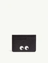 Anya Hindmarch Eyes Leather Card Holder In Black Capra