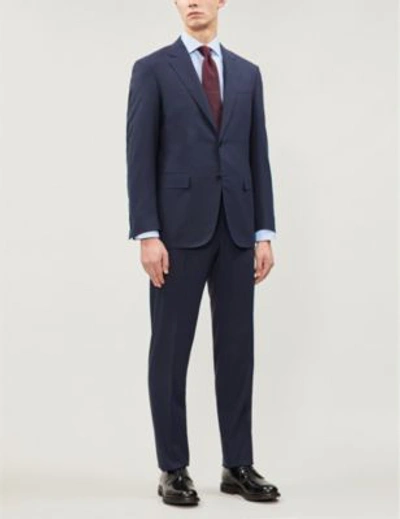 Canali Single-breasted Wool Suit In Navy