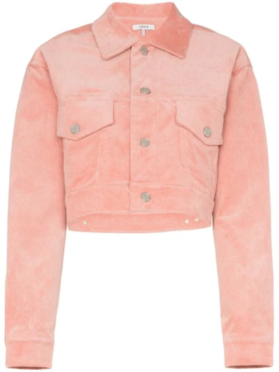 Ganni Ridgewood Cropped Corduroy Jacket In Pink