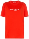 Givenchy Logo Print Regular Fit Cotton T Shirt In Red